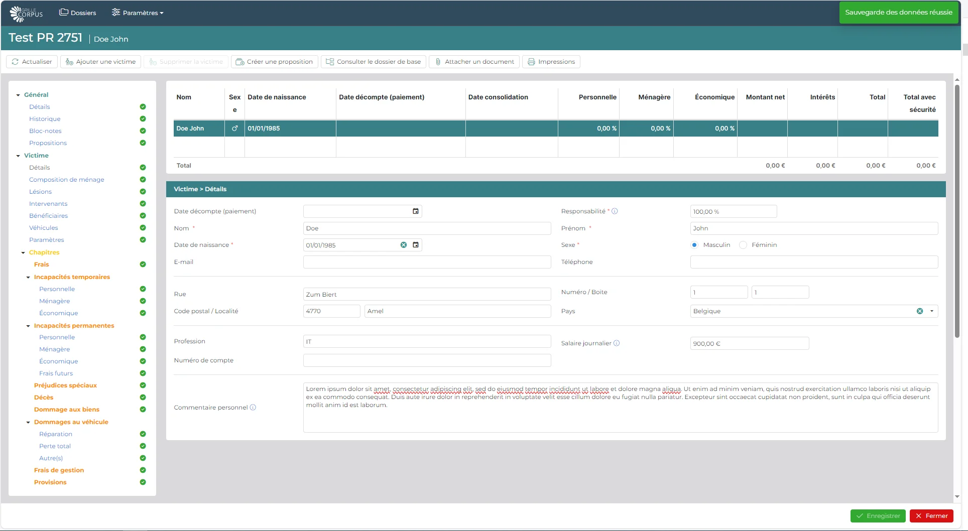 Grille Corpus Victime