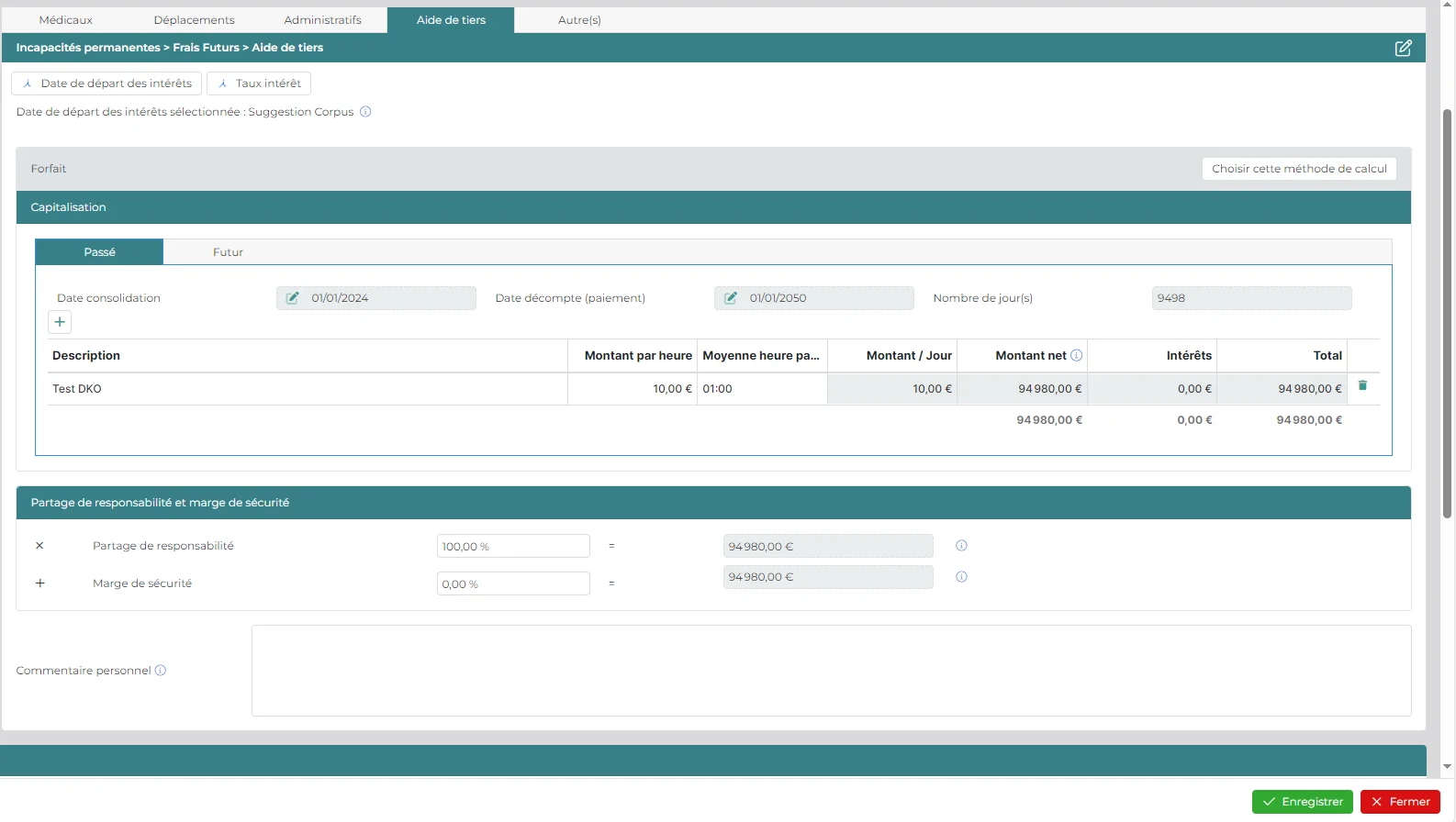 Grille Corpus Frais futurs aide de tiers